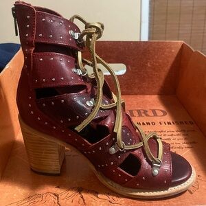 Freebird Red leather booties